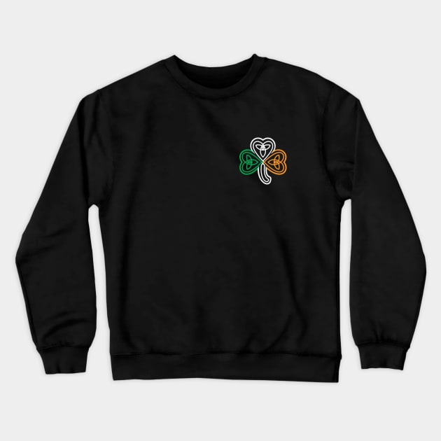 Ireland Flag Over a Celtic Knot Shamrock Crewneck Sweatshirt by Finji